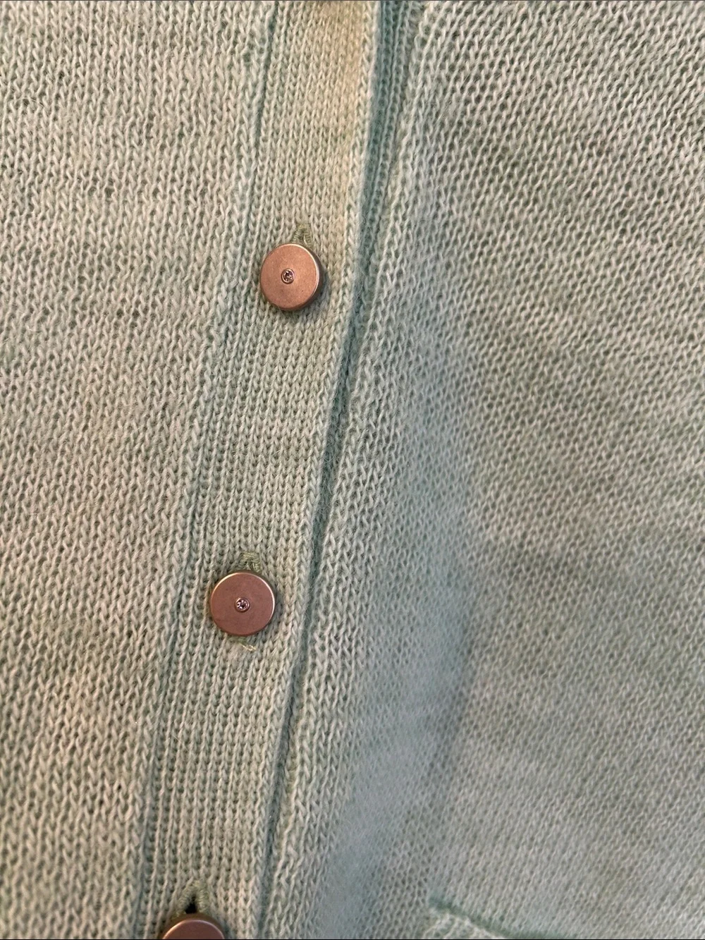 J. Crew Vintage Women's Light Mint Green V-Neck Button Merino Wool Cardigan NWT